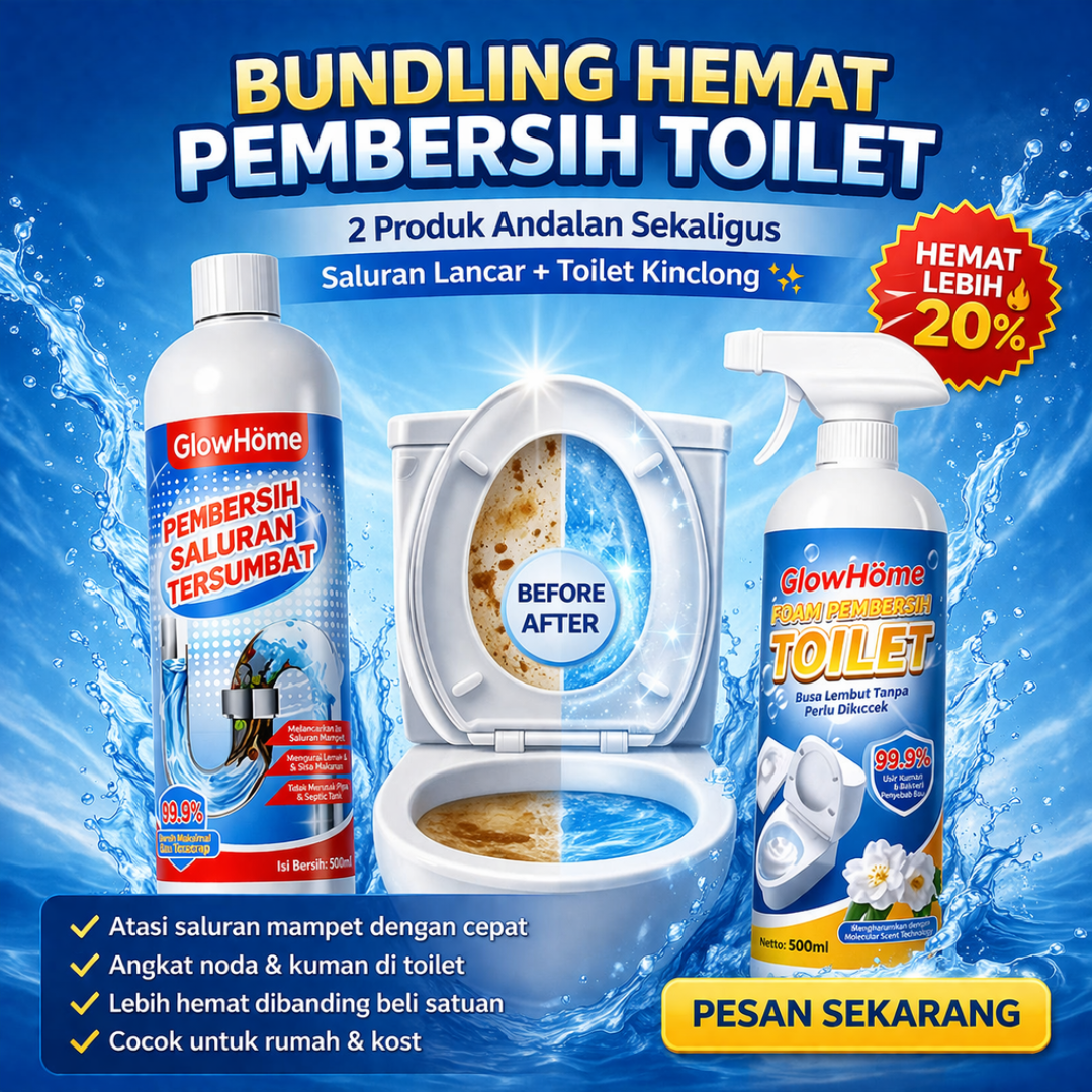 [PG STORE] PAKET HEMAT 2IN1 Glow Home | Anti Sumbat WC & Pembersih Toilet | Atasi Saluran Air & Wastafel Mampet Cepat